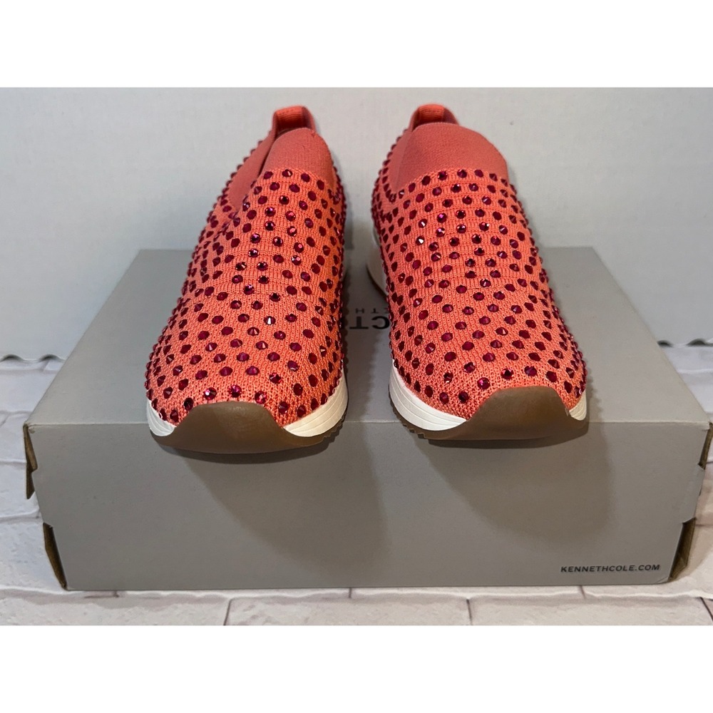Kenneth Cole Reaction Cameron Jewel Jogger Sunset Coral Rhinestone Sneaker 6.5 - Picture 9 of 12